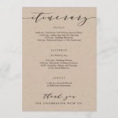 Begrüßungsbrief und Begrüßungstasche Programm (Rückseite)