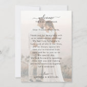 Begrüßungsbrief und Buchungskarte für verblichenes Einladung (Vorderseite)