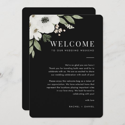 Begrüßungsbrief und Reisekarte Einladung (Vorne/Hinten)