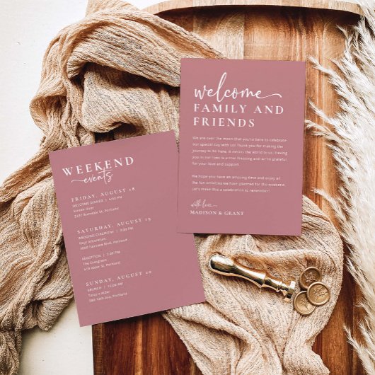 Begrüßungsbrief und Wochenendzeitkarte Menükarte