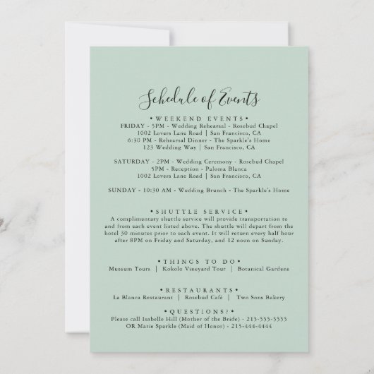 Begrüßungsbrief von Blumenzwiebeln in Gold Green F (Rückseite)