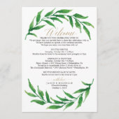 Begrüßungsbrief von Greenery Wedding Programm (Vorderseite)