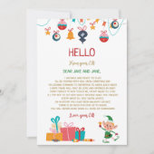 Begrüßungsbrief von Weihnachtself Einladung (Vorderseite)