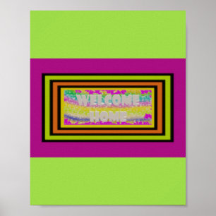 Begrüßungsdesign lila-grün-rot an der Grenze zur Z Poster