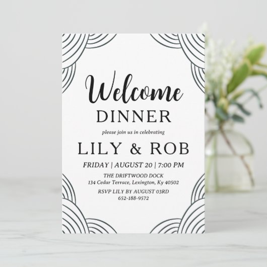 Begrüßungsdinner Einladung (Stehend Vorderseite)