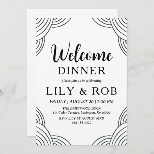 Begrüßungsdinner Einladung (Vorne/Hinten)