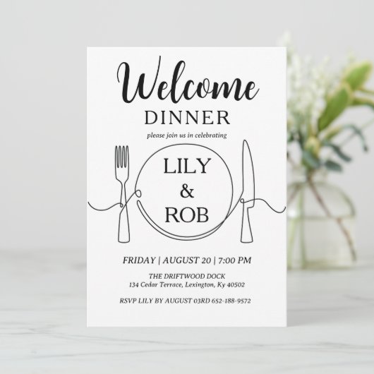 Begrüßungsdinner Einladung (Stehend Vorderseite)