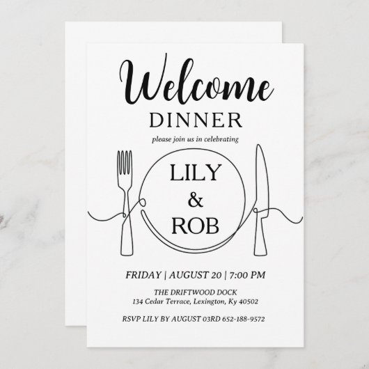 Begrüßungsdinner Einladung (Vorne/Hinten)