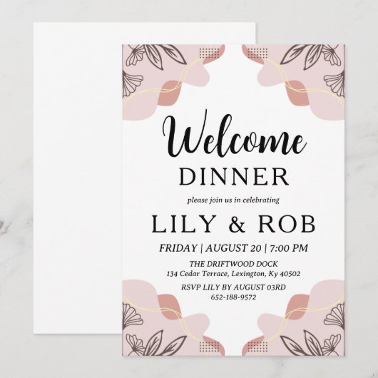 Begrüßungsdinner Einladung (Vorne/Hinten)