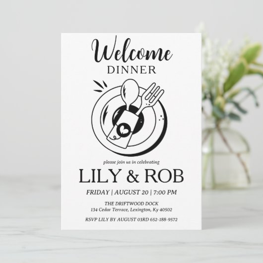 Begrüßungsdinner Einladung (Stehend Vorderseite)