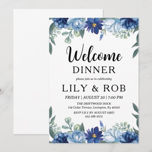 Begrüßungsdinner Einladung (Vorne/Hinten)