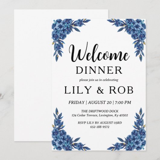 Begrüßungsdinner Einladung (Vorne/Hinten)