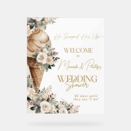 Begrüßungseis-Creme gefüllt mit Blütenboho Acrylschild