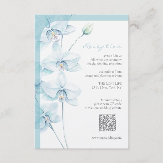 Begrüßungsempfang für Soft Blue Orchid Begleitkarte (Vorderseite)