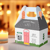 Begrüßungsempfang Zuhause Wooden Realtor Logo Rosa Geschenkschachtel