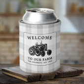 Begrüßungsfamilie Name Farm Traktor Weiß Kariert Dosenkühler