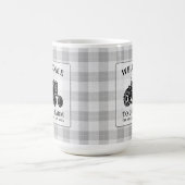 Begrüßungsfamilie Name Farm Traktor Weiß Kariert g Kaffeetasse (Mittel)