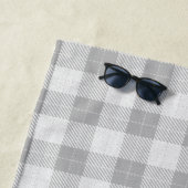 Begrüßungsfamilie Name Farm Traktor Weiß Kariert Strandtuch (Beispiel)