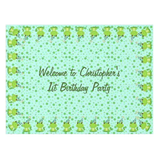 Begrüßungsfeier | Frosch Tischdecke (Vorderseite (Horizontal))