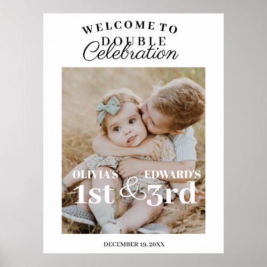 Begrüßungsfeier Geburtstag Foto-Zeichen Poster (Vorne)