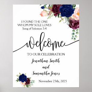 Begrüßungsfeier Hochzeitsnacht Bordeaux Blumenzeic Poster