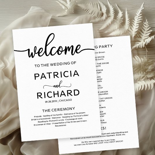 Begrüßungsfeier Programm Kalligrafie