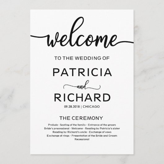 Begrüßungsfeier Programm Kalligrafie (Vorderseite)