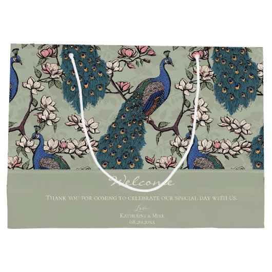 Begrüßungsfeiern Grüne Flora Große Geschenktüte (Rückseite)