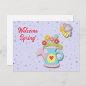 Begrüßungsfrühling Postkarte (Vorne/Hinten)