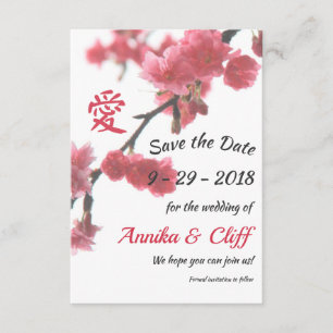 Begrüßungsfrühlings-Kirschblüte-Liebe-Symbol Save The Date
