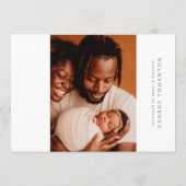 Begrüßungsgeburt des Fotos Ankündigung (Rückseite)