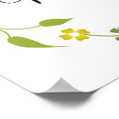 Begrüßungsgelber Blumenregen Poster (Ecke)