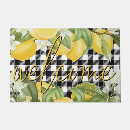 Begrüßungsgelber Zitronenmatte, Niedlicher Zitrone Fußmatte (Vorderseite)
