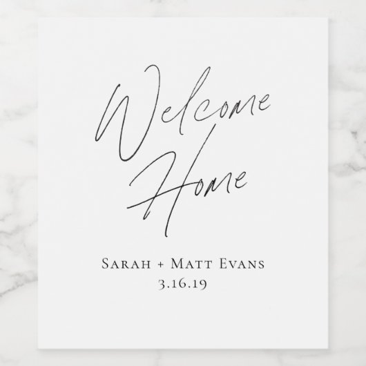 Begrüßungsgeschenk von Zuhause Realtor Weinetikett (Einzelnes Label)