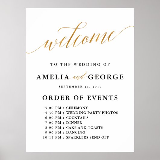 Begrüßungsgold Imitate Reihenfolge der Veranstaltu Poster (Vorne)