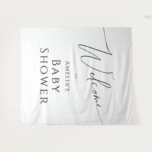 Begrüßungsgrössen der Whimsical Neutral Baby Dusch Wandteppich (Vorderseite (Horizontal))