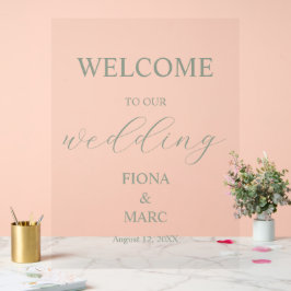 Begrüßungsgrün Hochzeit elegant Acrylschild