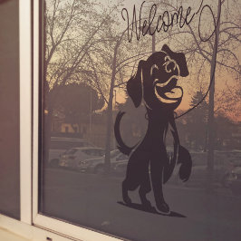 Begrüßungshunde Silhouette Fensteraufkleber