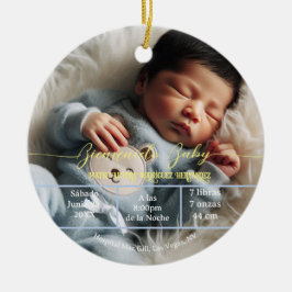 BegrüßungsjungBaby | Benutzerdefiniertes Foto Neug Keramik Ornament