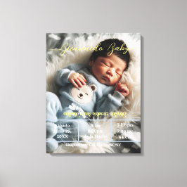 BegrüßungsjungBaby | Benutzerdefiniertes Foto Neug Leinwanddruck