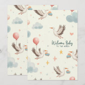 BegrüßungsjungBaby Einladung (Vorne/Hinten)