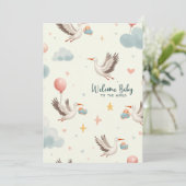 BegrüßungsjungBaby Einladung (Stehend Vorderseite)