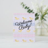 BegrüßungsjungBaby Einladungspostkarte (Stehend Vorderseite)