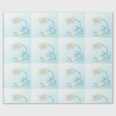 Begrüßungsjunge mit blauem Schnuller Geschenkpapier (Flach)