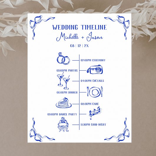 Begrüßungskalender des Blue Wedding Poster