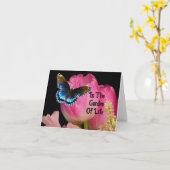 Begrüßungskarte der Blauen Schmetterlingsmutter Karte (Gelbe Blume)