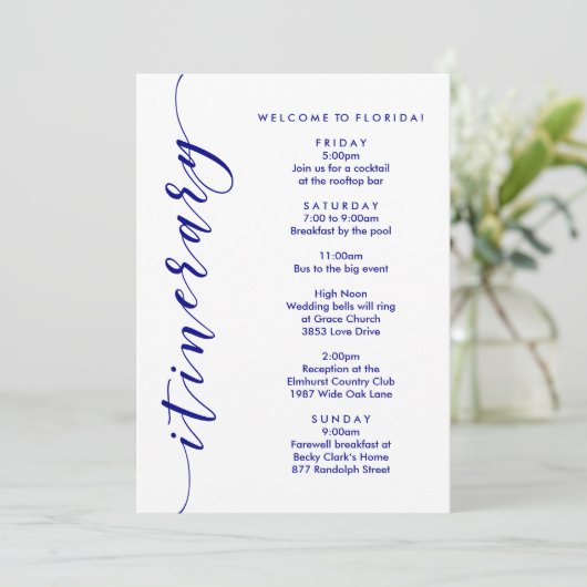 Begrüßungskarte der Marine und Informationskarte Programm (Stehend Vorderseite)