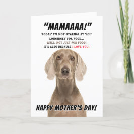 Begrüßungskarte der Weimaraner Mutter Dankeskarte