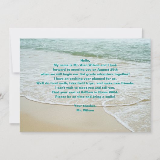 Begrüßungskarte des Ocean Palm Tree Einladung (Rückseite)