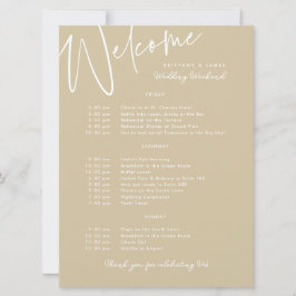 Begrüßungskarte für das Hochzeitwochenende Einladung